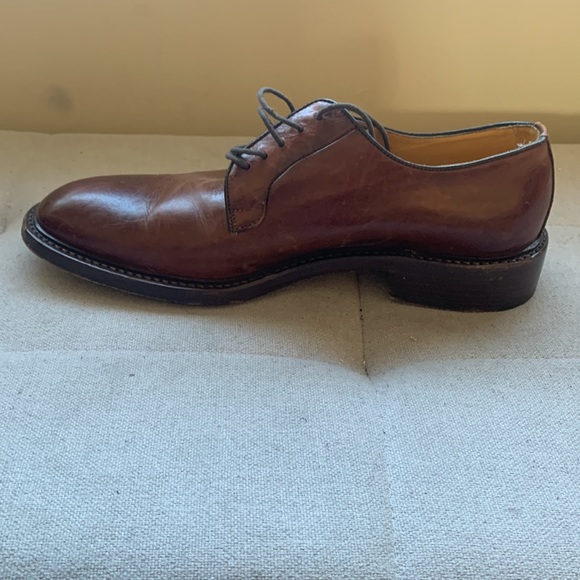 BERGAMO Men's Brown Lace-UP Oxford Dress Shoe Made In Italy Size 9.5 - Picture 11 of 15